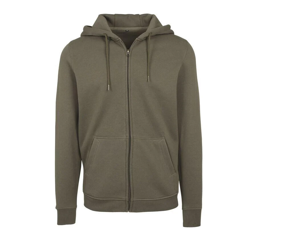 Build Your Brand BY012 Zware Ritshoodie – Olive Green