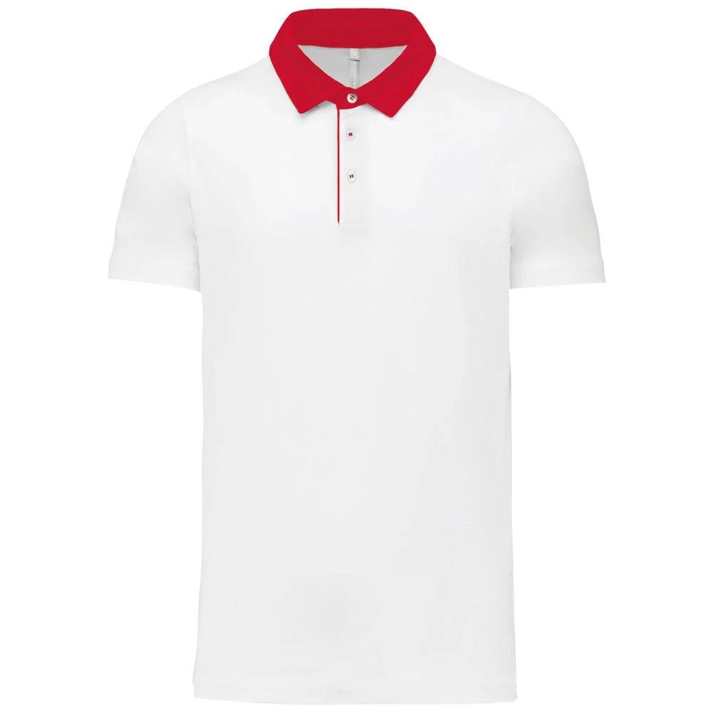Kariban K260 Tweekleurig Polo Heren – Wit / Rood