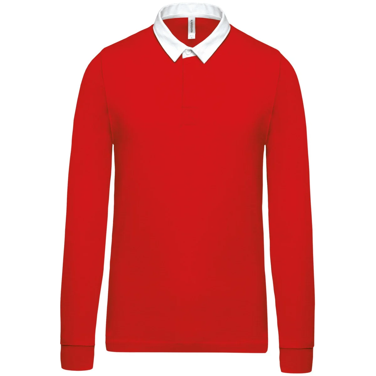 Kariban K213 Rugbypolo Heren – Rood / Wit