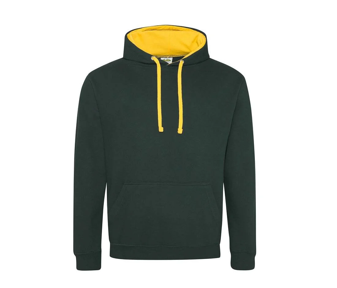 AWDIS JH003 Varsity Hoodie – Forest Green/ Gold