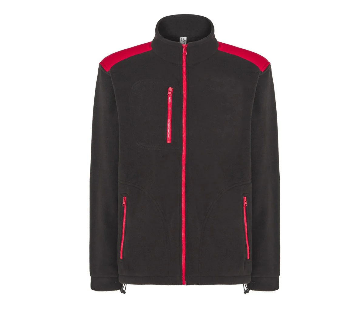 JHK JK340 Fleecejas met Volledige Rits – Black/Red