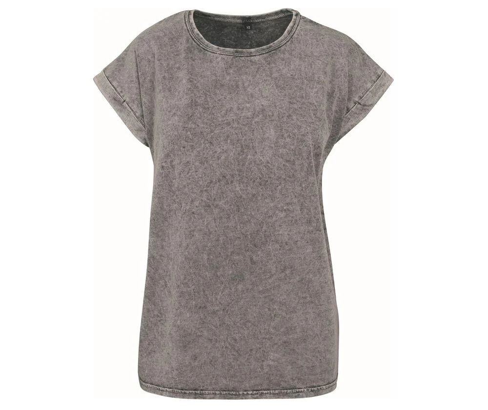 Build Your Brand BY053 Vervaagd T-shirt Dames – Grey / Black