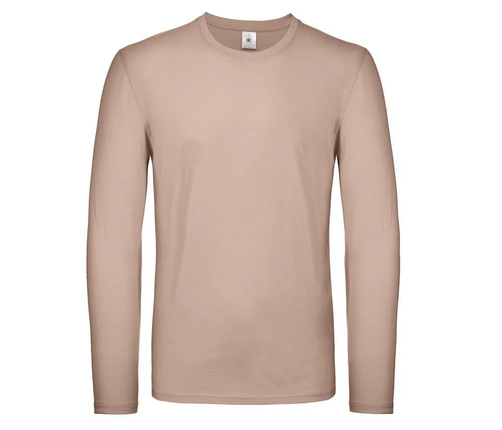 B&C BC05T #E150 T-shirt Lange Mouwen Heren – Millenial Pink