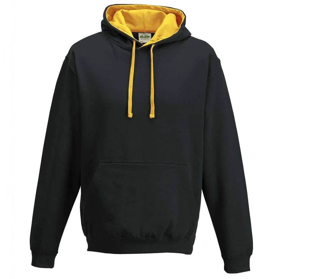 AWDIS JH003 Varsity Hoodie – Jet Black/Gold