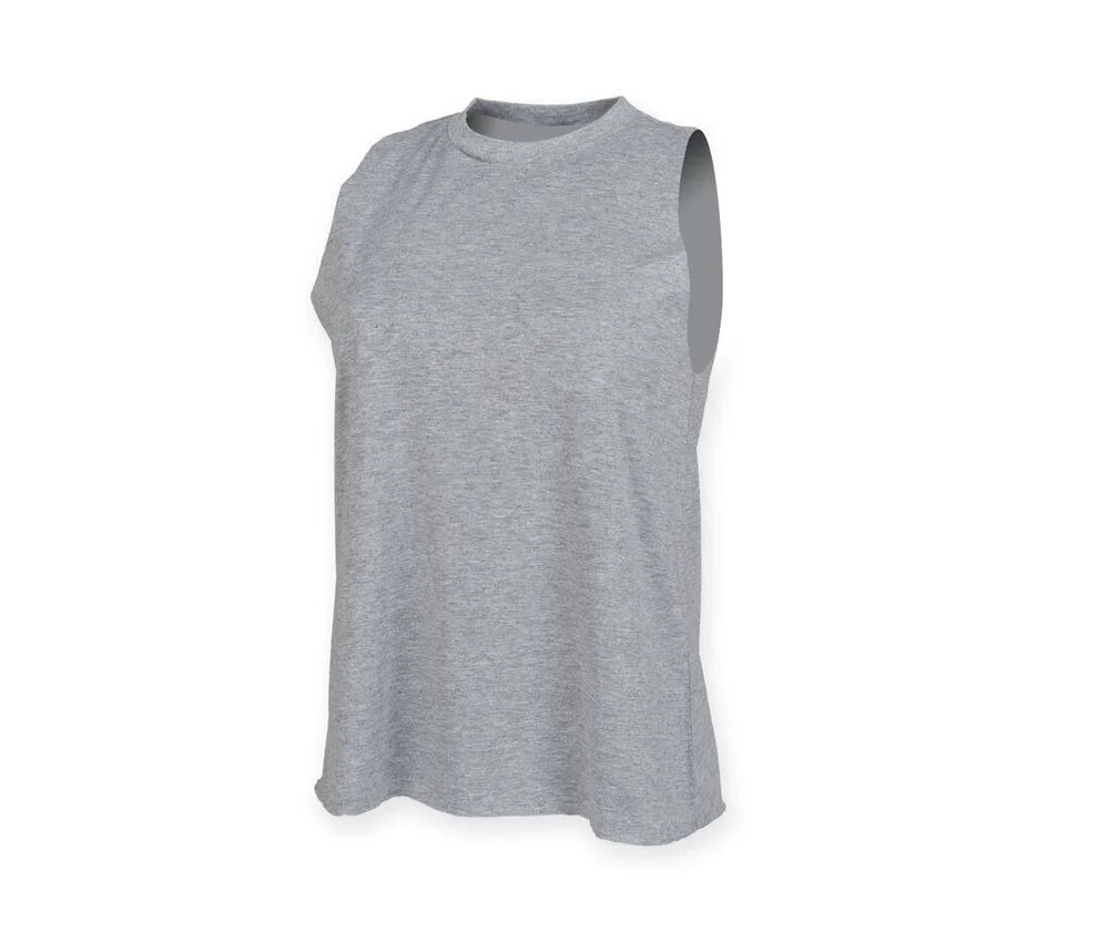 Skinnifit SK232 High Neck Tanktop Dames – Heather Grey