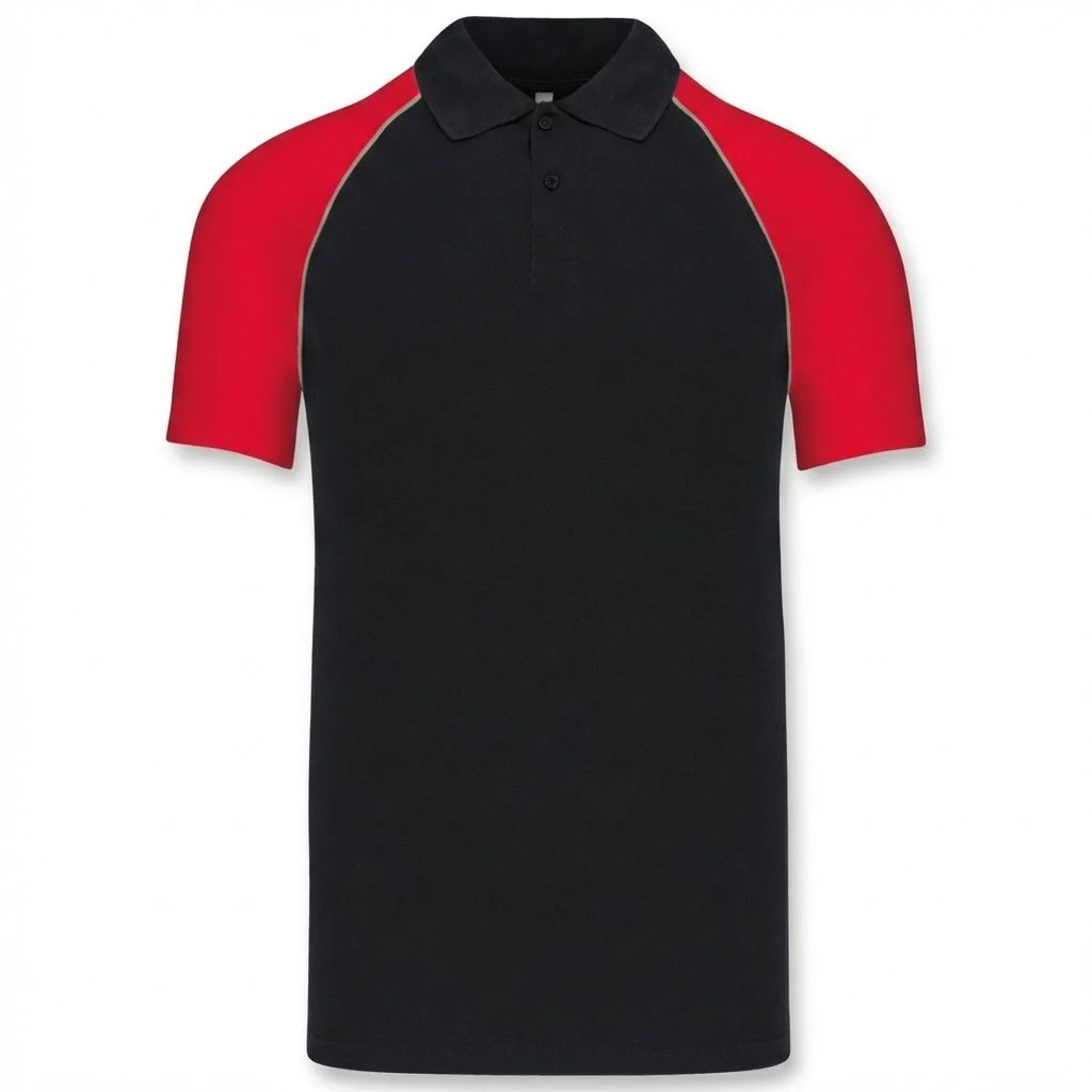 Kariban K226 Tweekleurig Polo – Zwart/Rood