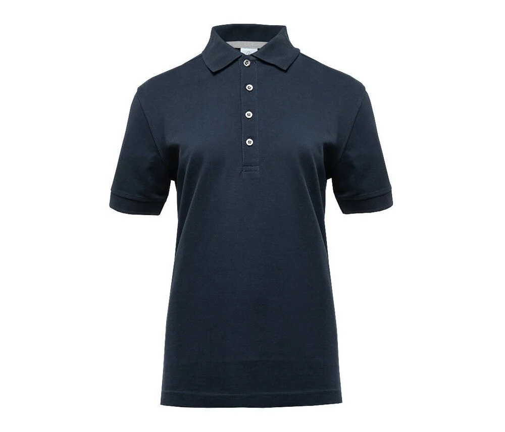 Black&Match BM101 Polo met Contrasterende Knopen Dames – Navy / Silver