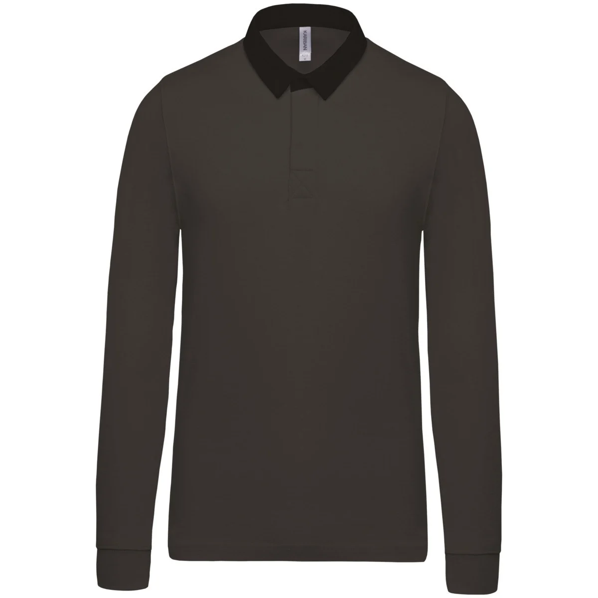 Kariban K213 Rugbypolo Heren – Donkergrijs / Zwart