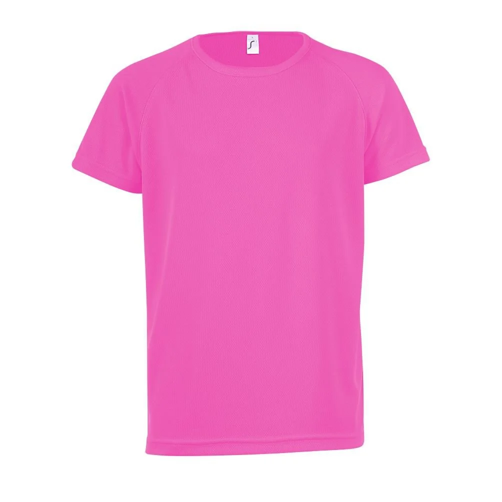 SOL'S 01166 Sport Raglan T-shirt Kinderen – Roze fluo 2