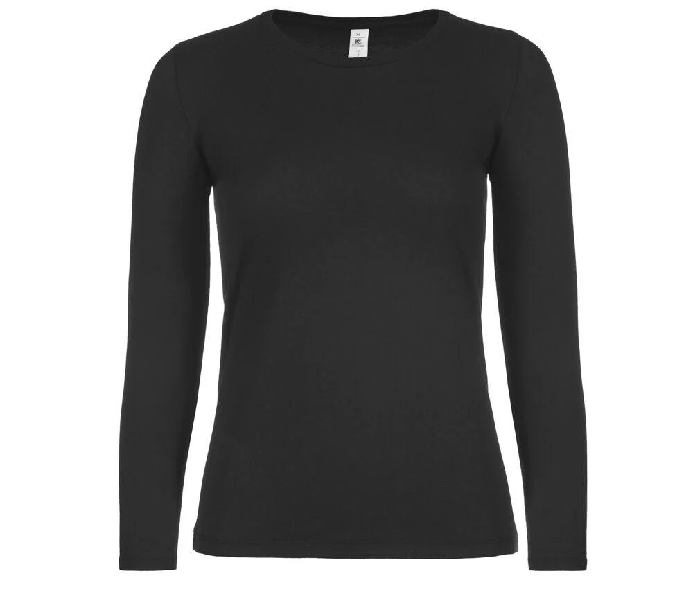 B&C BC06T #E150 T-shirt Lange Mouwen Dames – Black