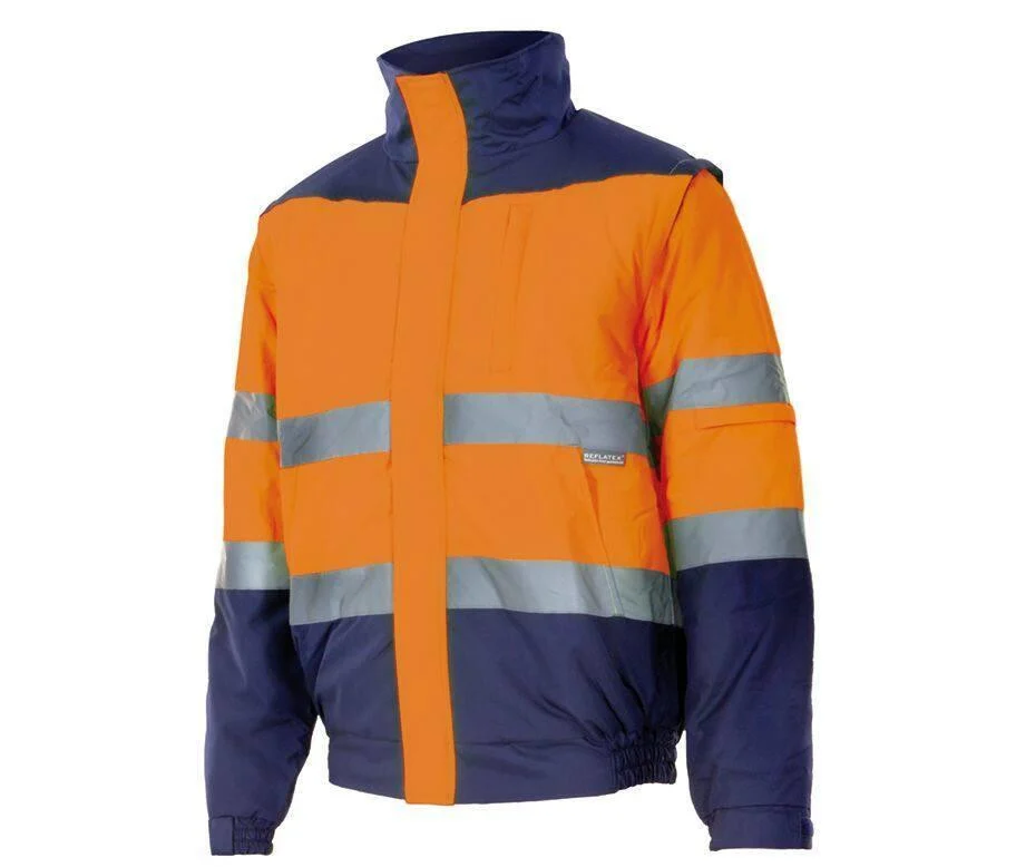 Velilla VL161 Tweekleurige Gewatteerde Jas Hoge Zichtbaarheid – Fluo Yellow / Green