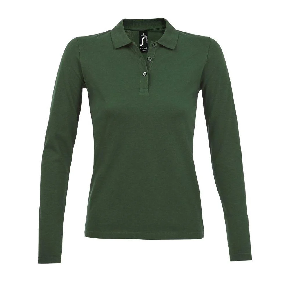 SOL'S 02083 Perfect Polo Lange Mouwen Dames – Fles groen