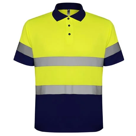Roly HV9302 Polaris Poloshirt Hoge Zichtbaarheid – MARINO/AMARILLO FLUOR