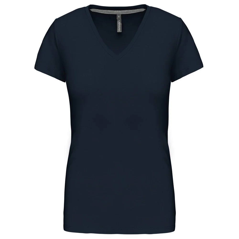Kariban K381 T-shirt V-hals Dames – Marine/Navy