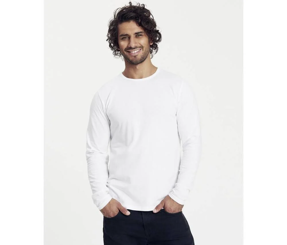 Neutral O61050 T-shirt Lange Mouwen Heren – White