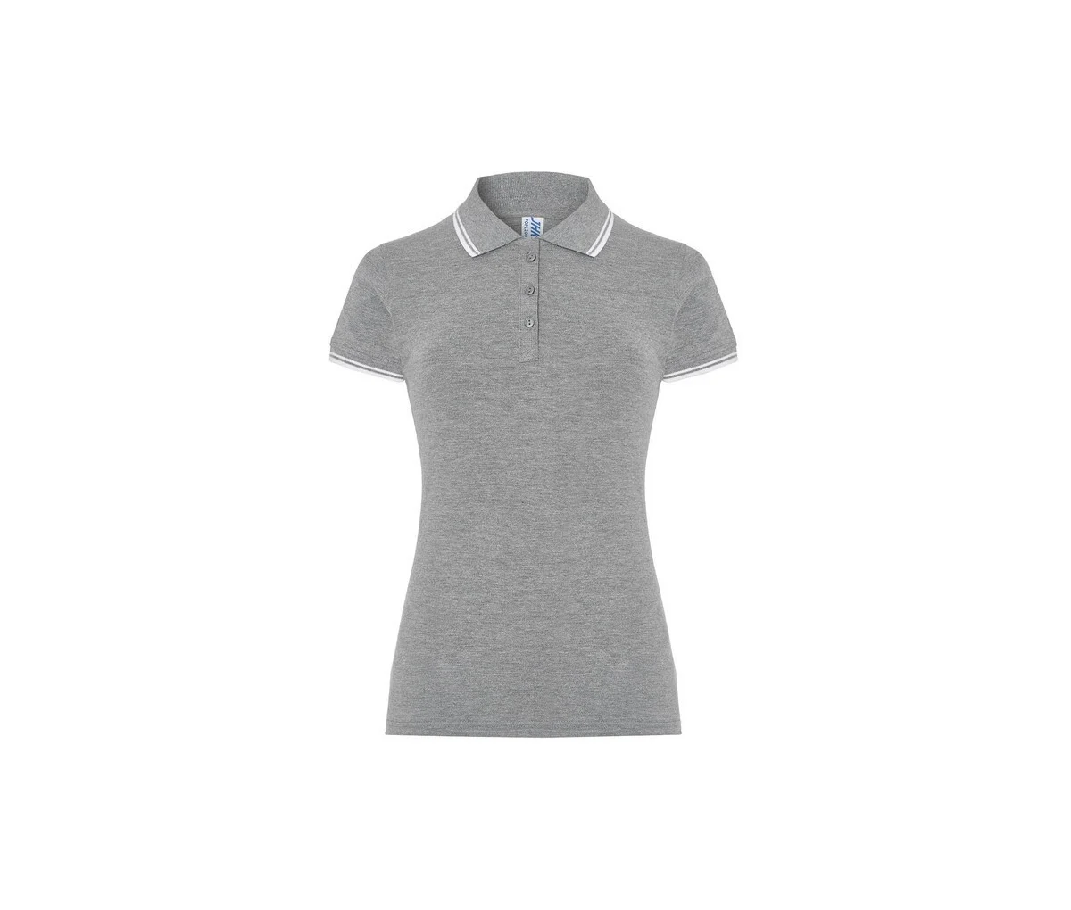 JHK JK206 Piqué Polo Dames – Grey melange / White