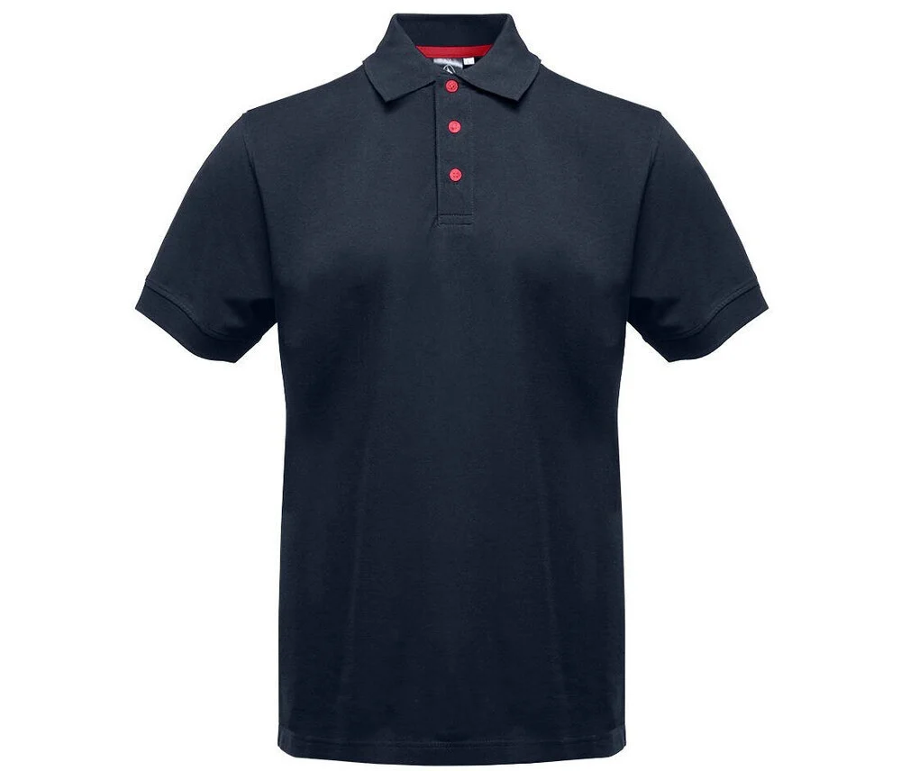 Black&Match BM100 Polo met Contrasterende Knopen – Navy / Red