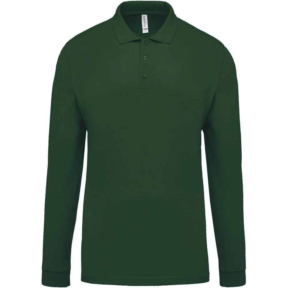 Kariban K256 Polo Lange Mouwen Heren – Bosgroen