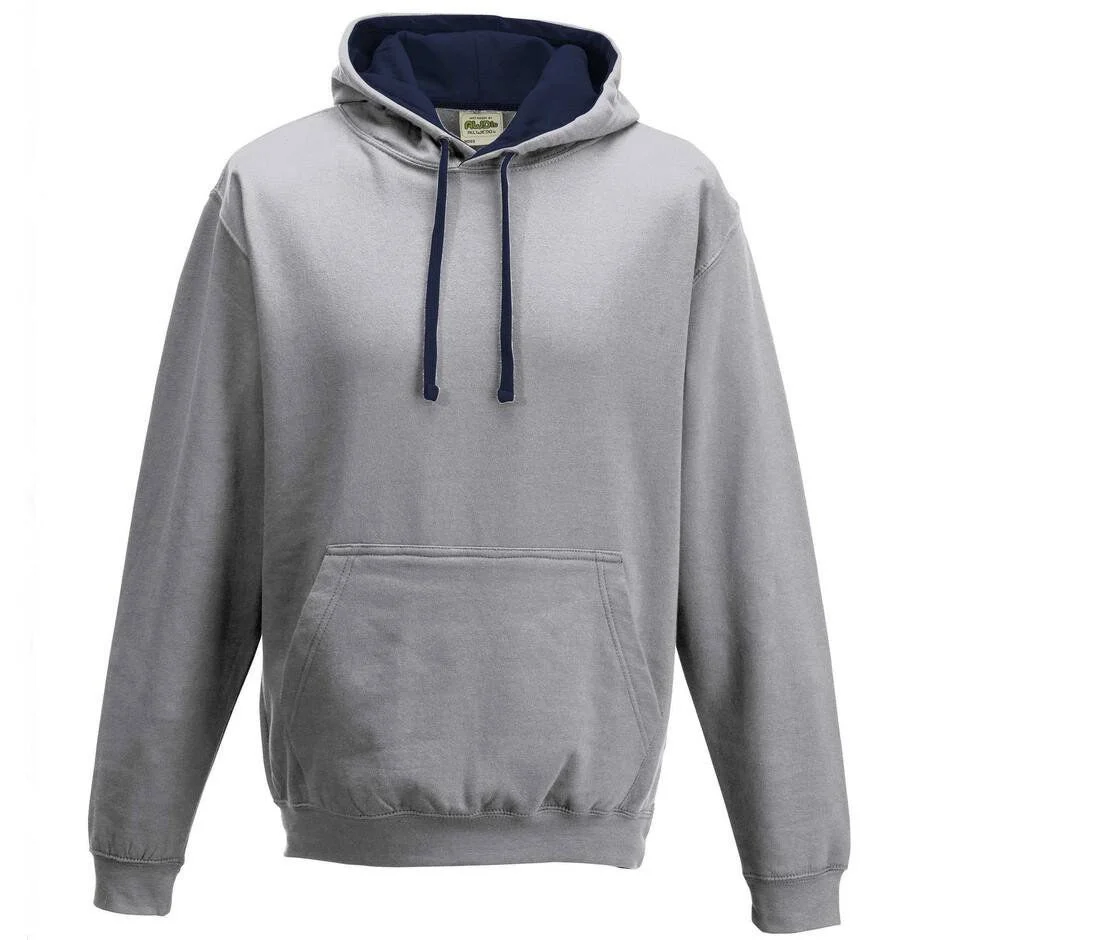 AWDIS JH003 Varsity Hoodie – Heather Grey/French Navy