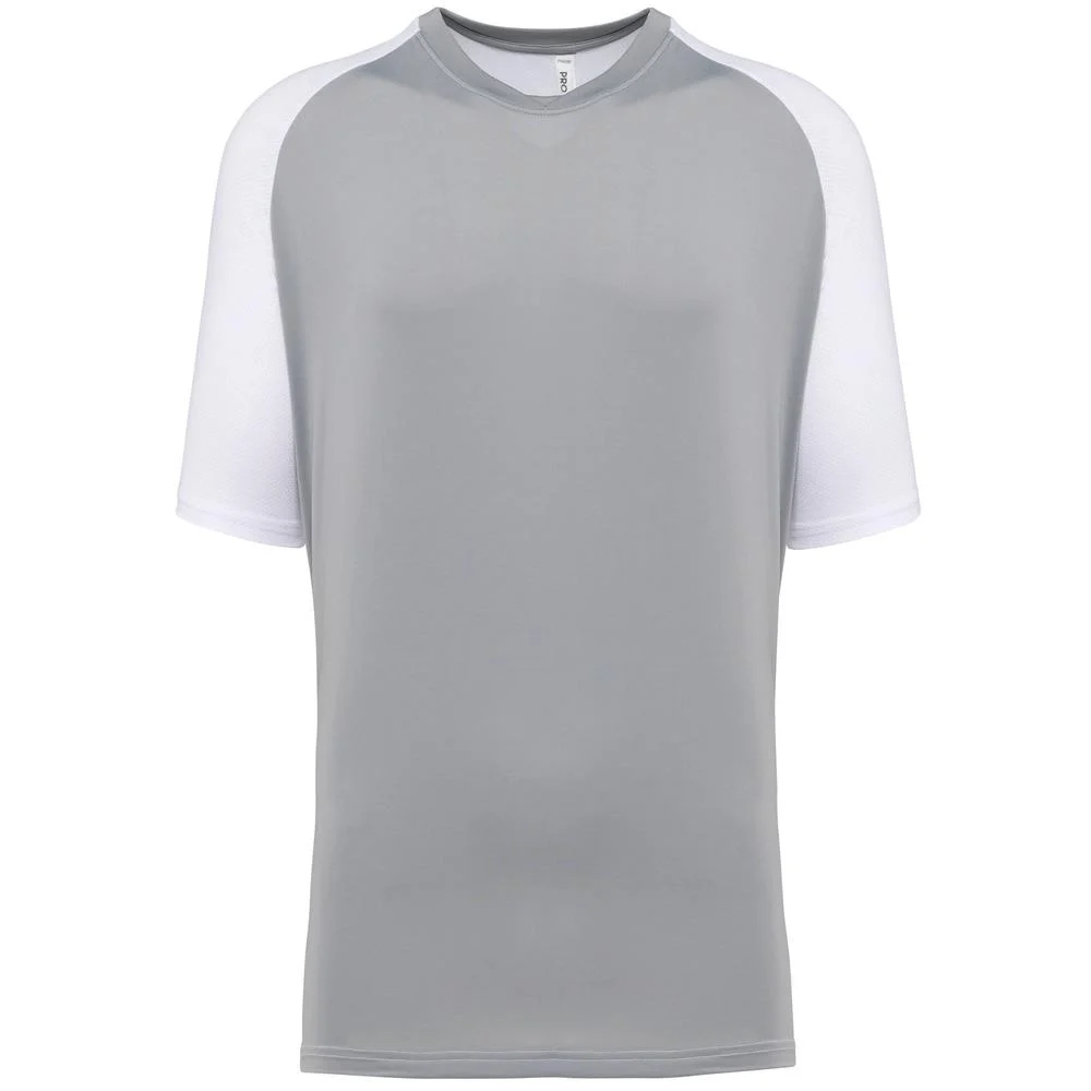 Proact PA4030 Sport Tweekleurig Raglan T-shirt Heren – Wit / Fijn grijs