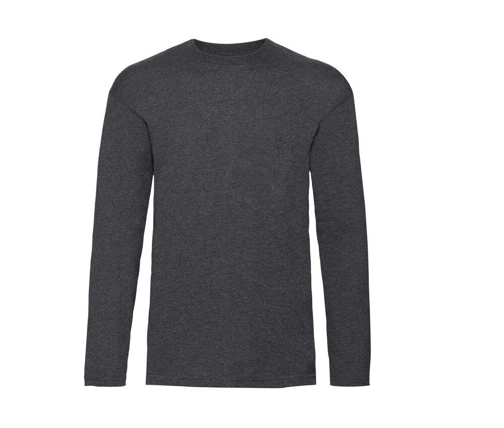 Fruit of the Loom SC233 Valueweight T-shirt Lange Mouwen – Dark Heather Grey