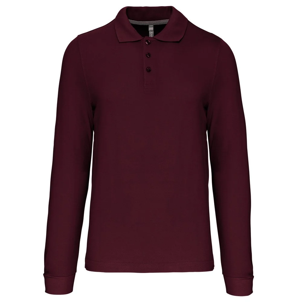 Kariban K243 Polo Lange Mouwen Heren – Wijn