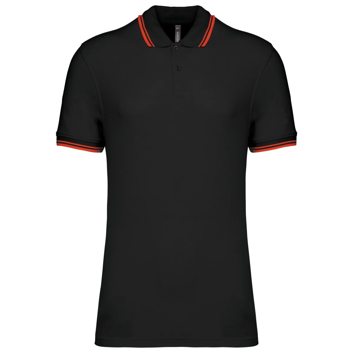 Kariban K272 Gestreept Polo Heren – Zwart / Rood