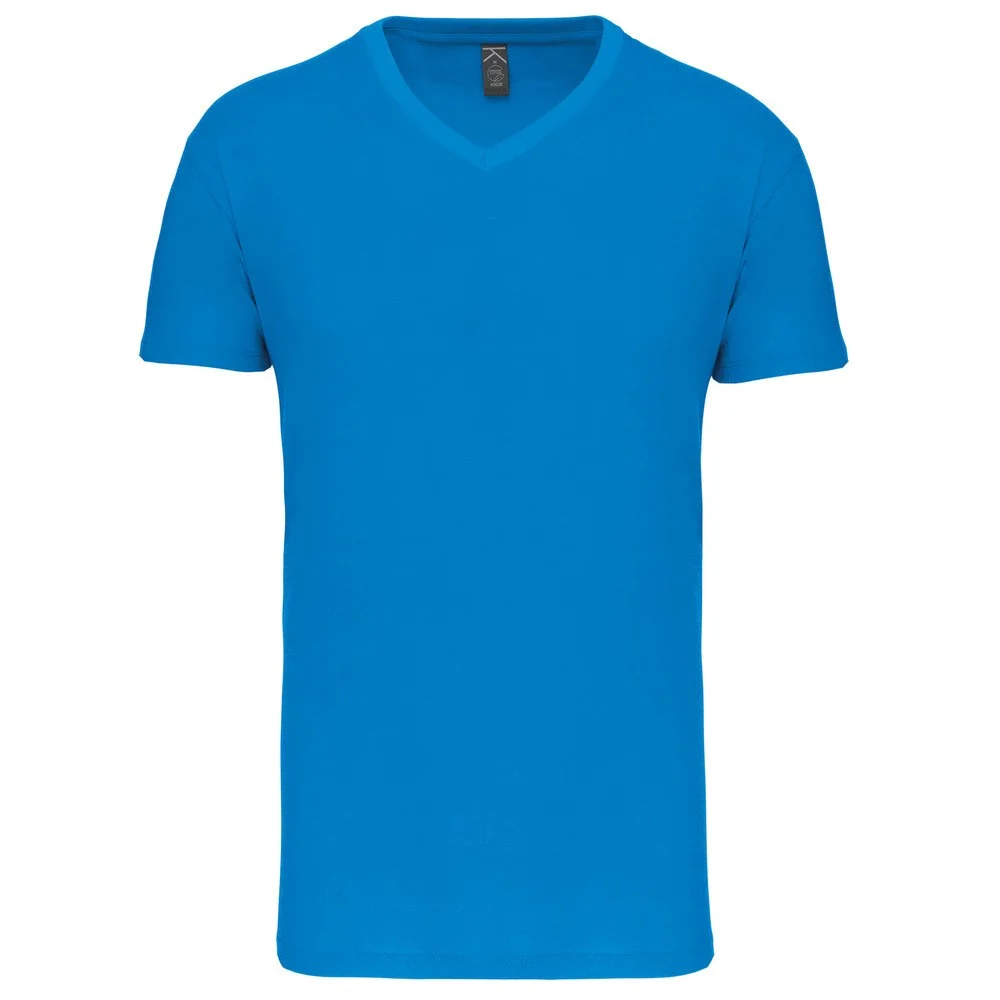 Kariban K3028IC Biologisch T-shirt V-hals Heren – Tropisch Blauw