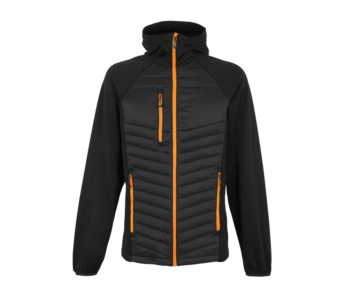 Regatta RGA549 Tweekleurige Gewatteerde Jas – Black / Orange Pop