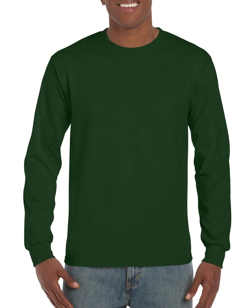 Gildan GN186 Ultra Cotton T-shirt Lange Mouwen – Forest Green