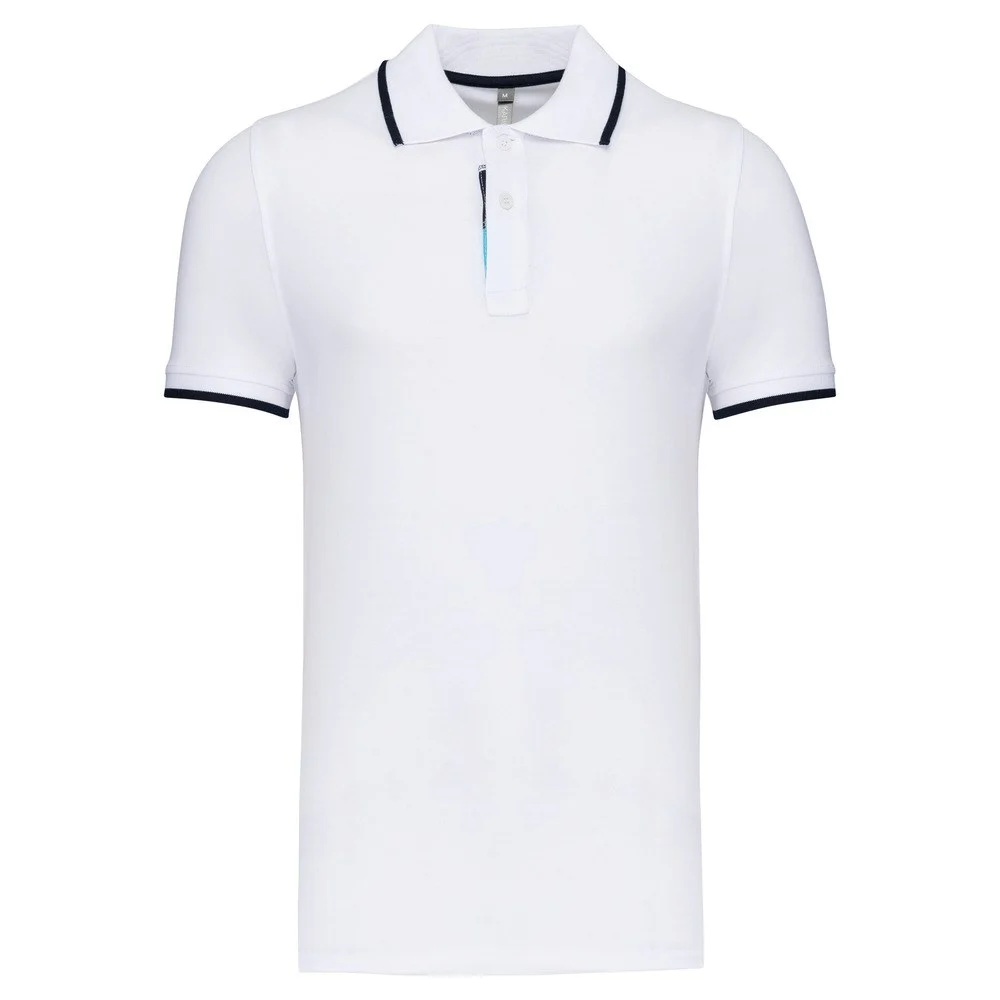 Kariban K245 Polo Heren – Wit / Navy / Wit