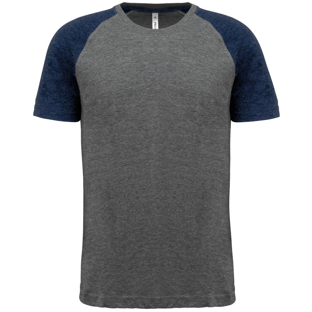 Proact PA4010 Sport Tri-Blend T-shirt – Grijs Heather / Sportief Navy Heather