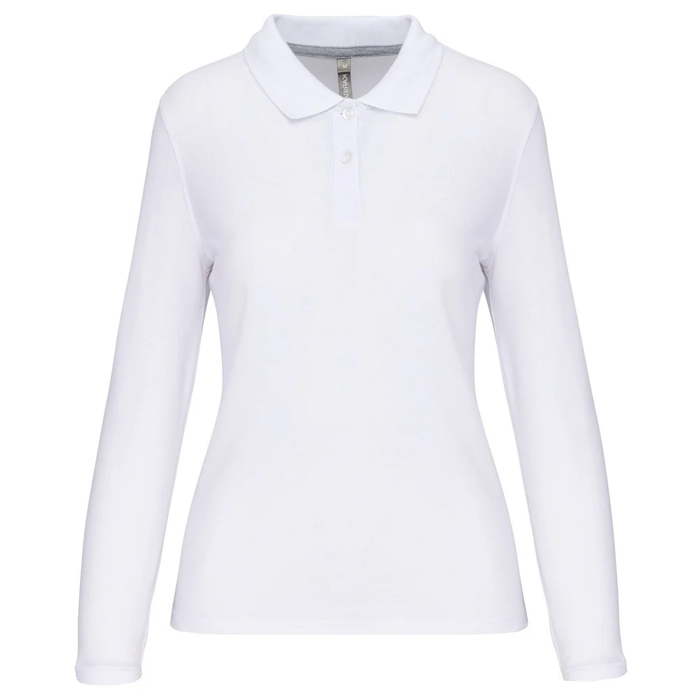 WK. Designed To Work WK277 Polo Lange Mouwen Dames – Wit