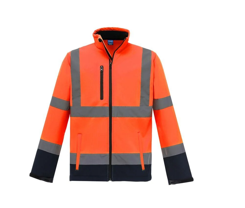 Yoko YKK09 Softshell Jas Hoge Zichtbaarheid – Hi Vis Orange/Navy
