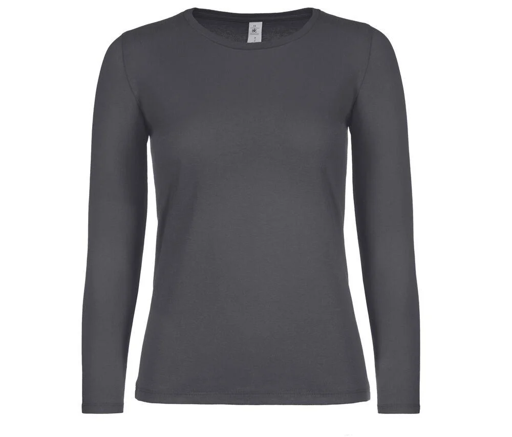 B&C BC06T #E150 T-shirt Lange Mouwen Dames – Dark Grey