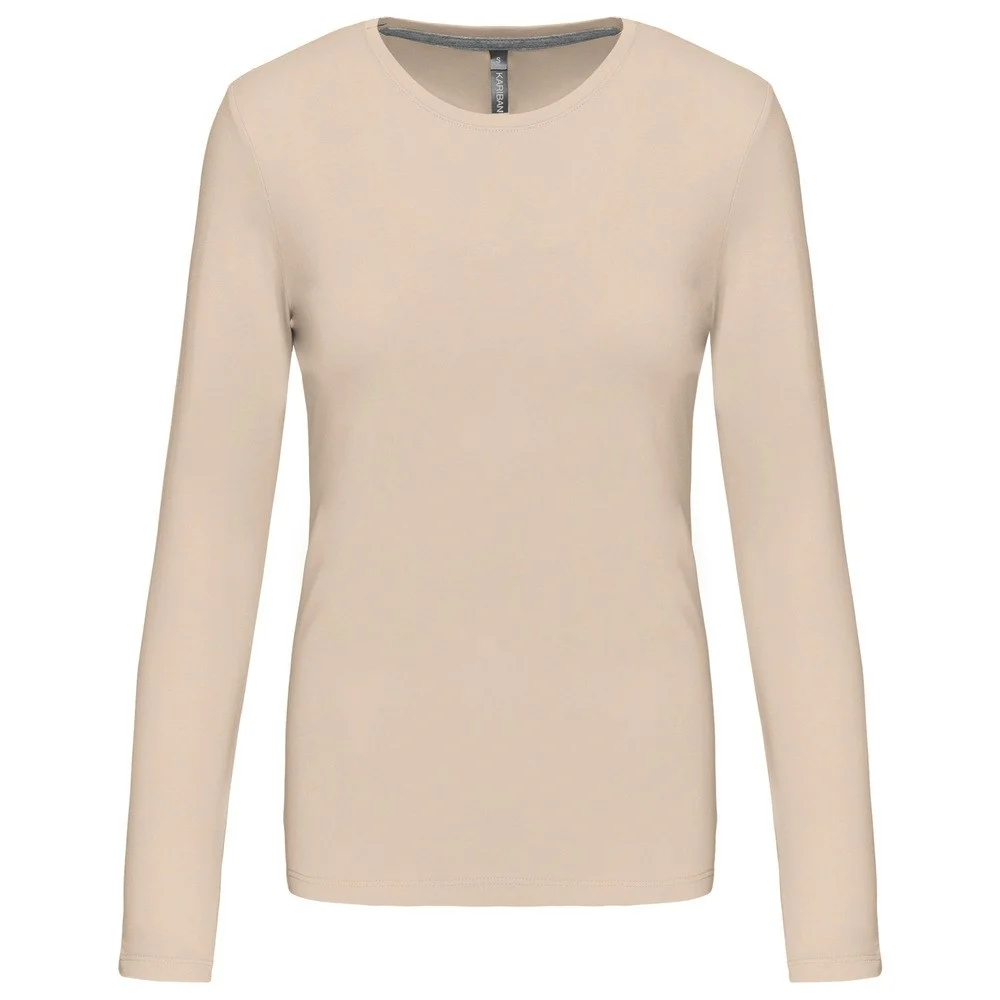 Kariban K383 T-shirt Lange Mouwen Dames – Licht zand