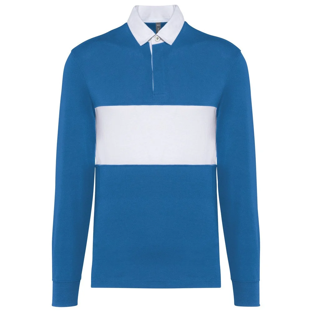 Proact PA429 Rugbypolo Lange Mouwen – Sportief Koningsblauw / Wit