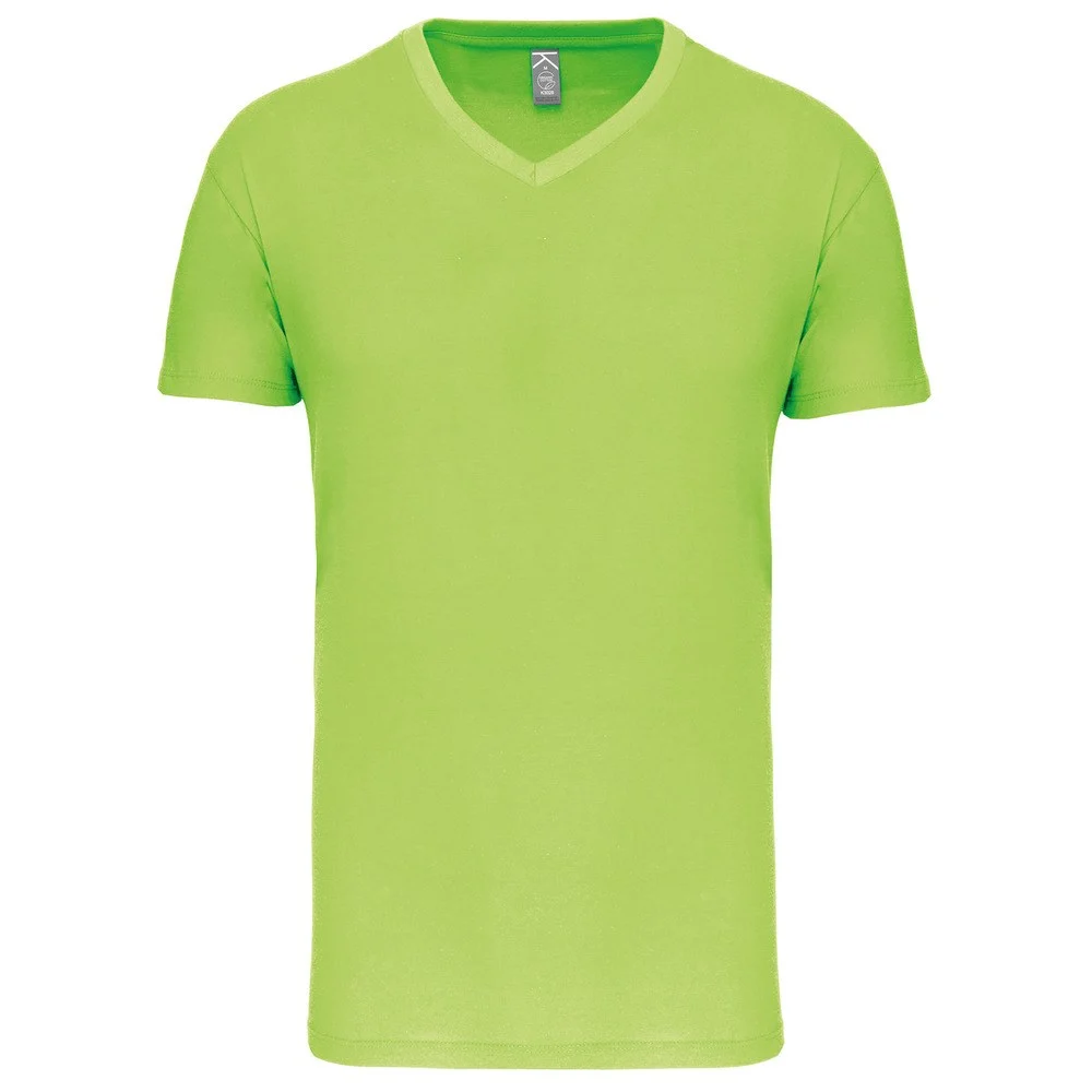 Kariban K3028IC Biologisch T-shirt V-hals Heren – Limoengroen