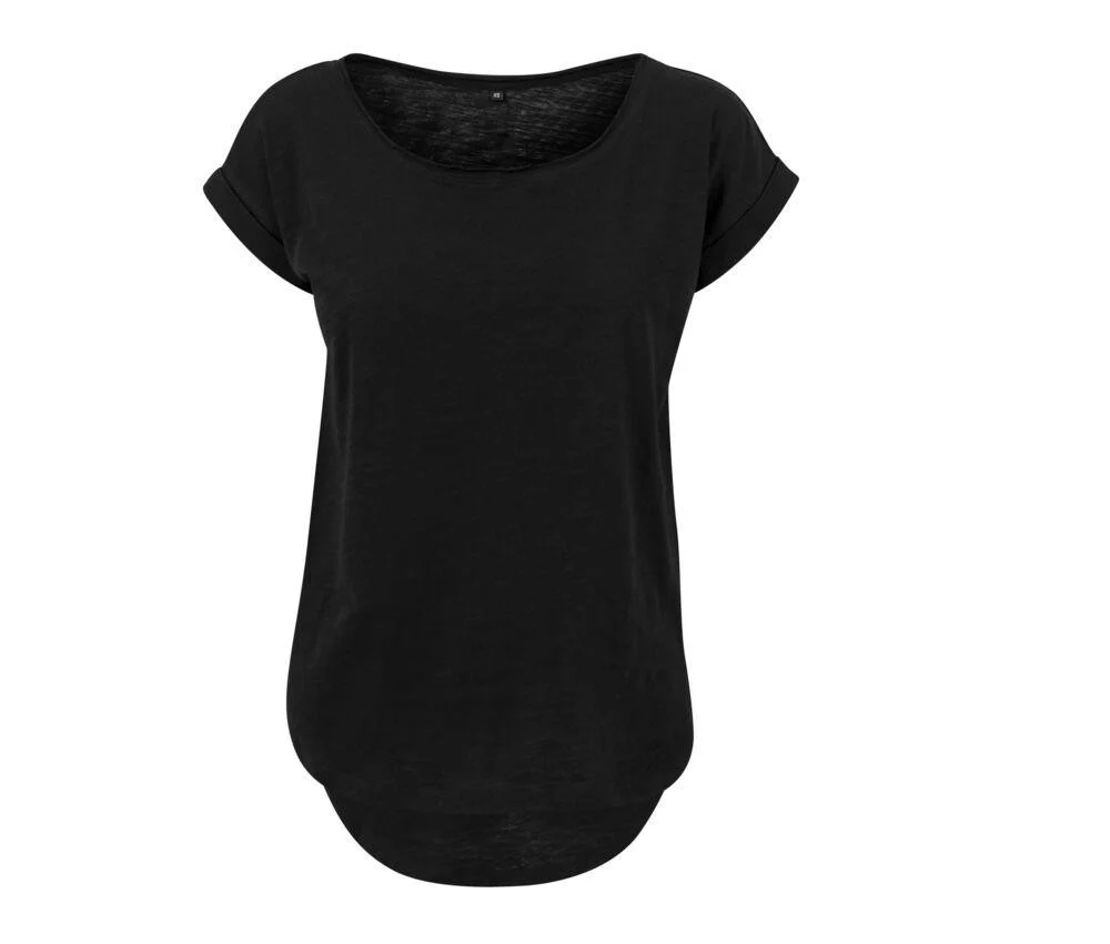 Build Your Brand BY036 T-shirt met Lange Rug Dames – Black
