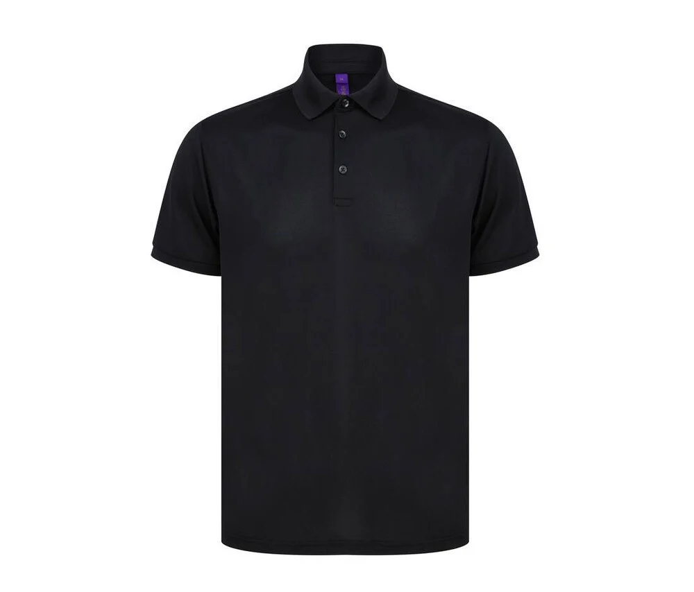 Henbury HY465 Gerecycled Polyester Polo – Black