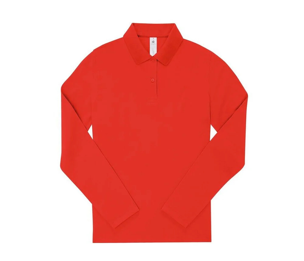 B&C BCW464 210 Polo Lange Mouwen Dames – Red