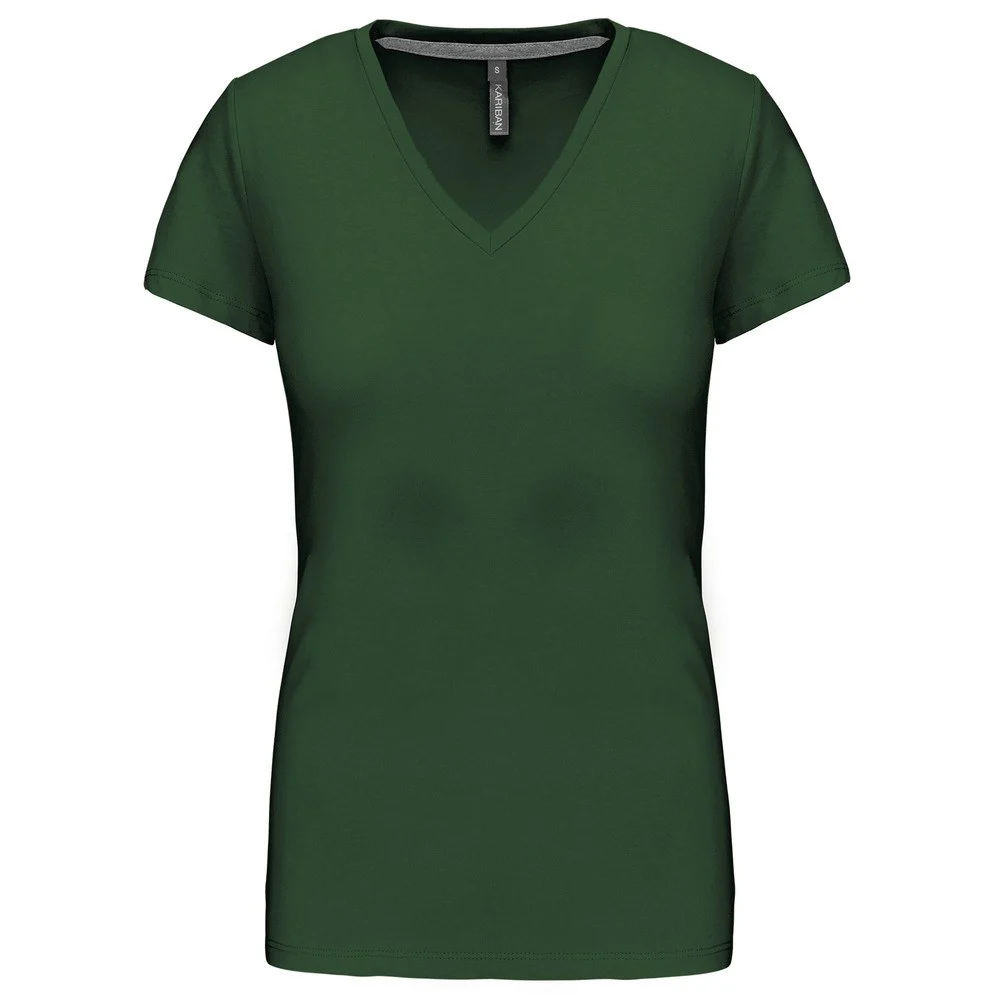 Kariban K381 T-shirt V-hals Dames – Bosgroen