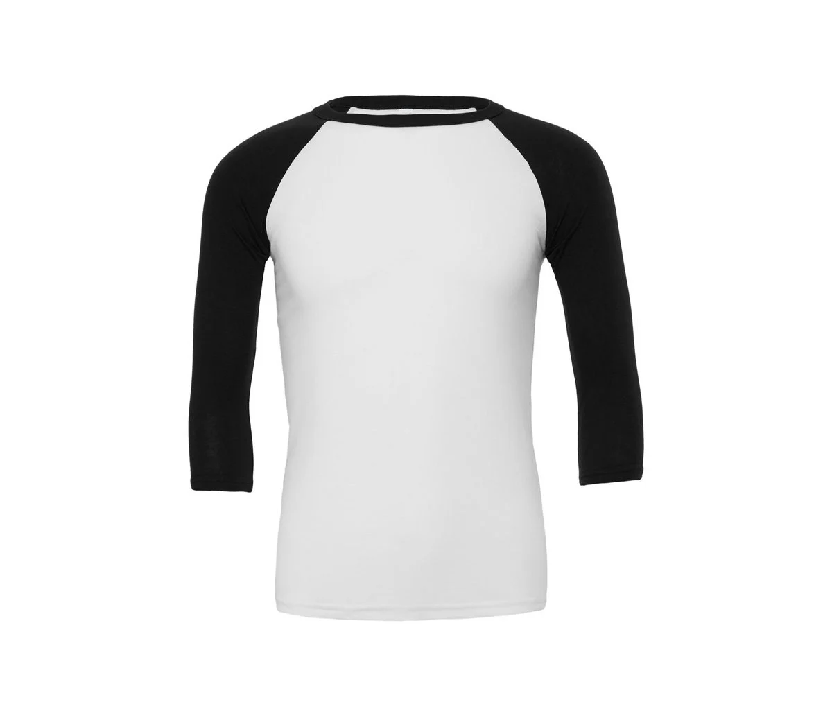 Bella+Canvas BE3200 Baseball T-shirt Heren – Wit / Zwart