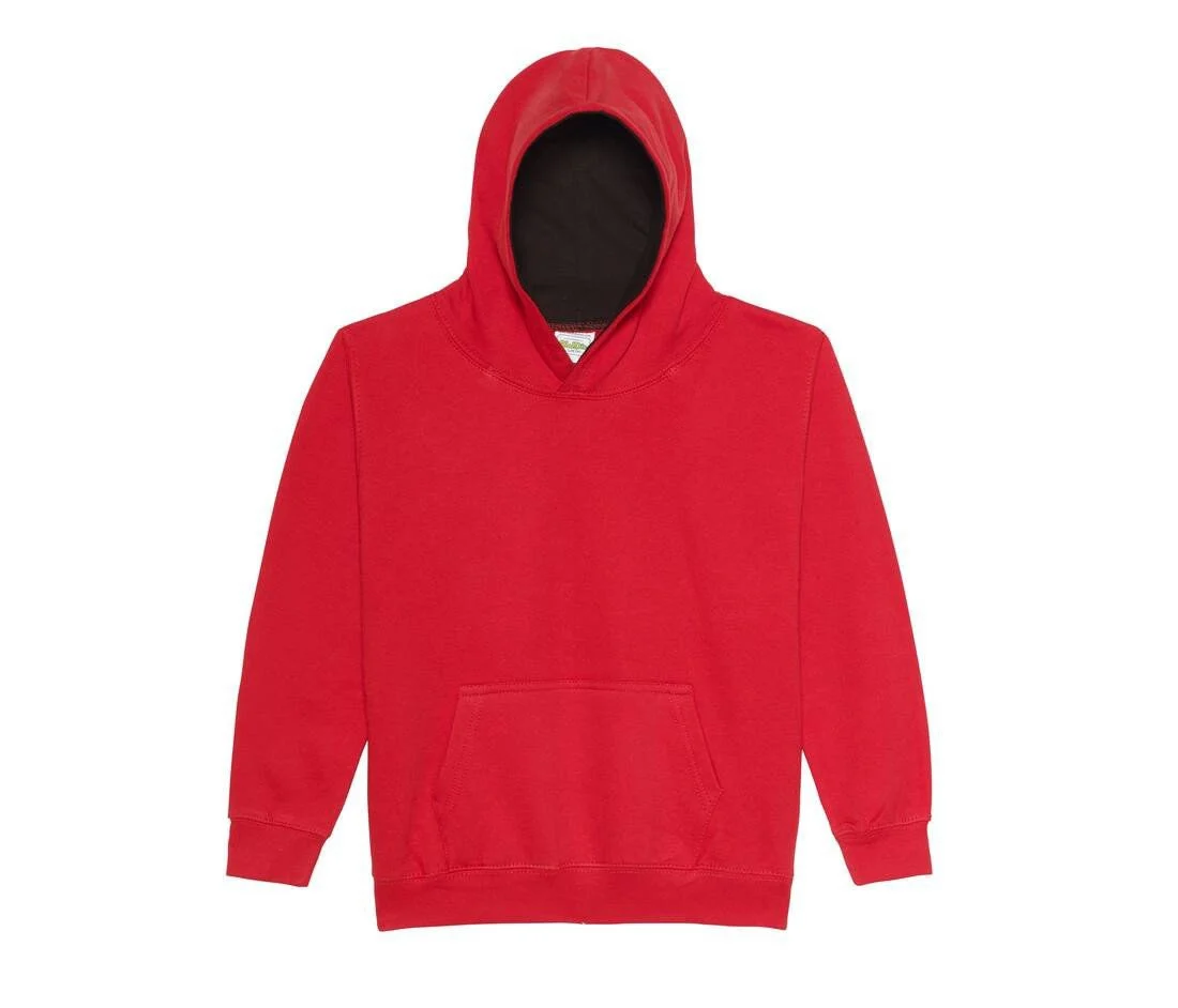 AWDIS JH03J Varsity Kinderhoodie – Fire red/Jet Black