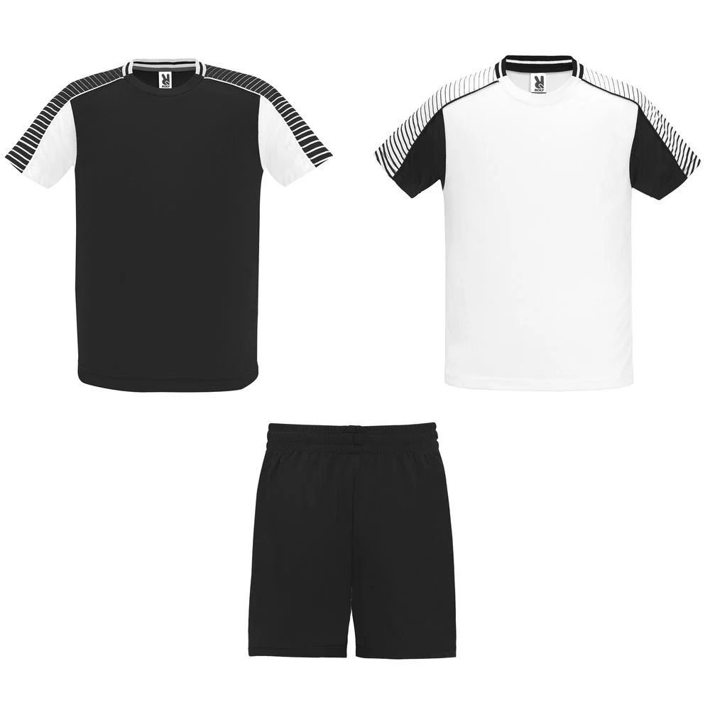 Roly CJ0525 Juve Sportset T-shirt + Short Kinderen – Wit/Zwart