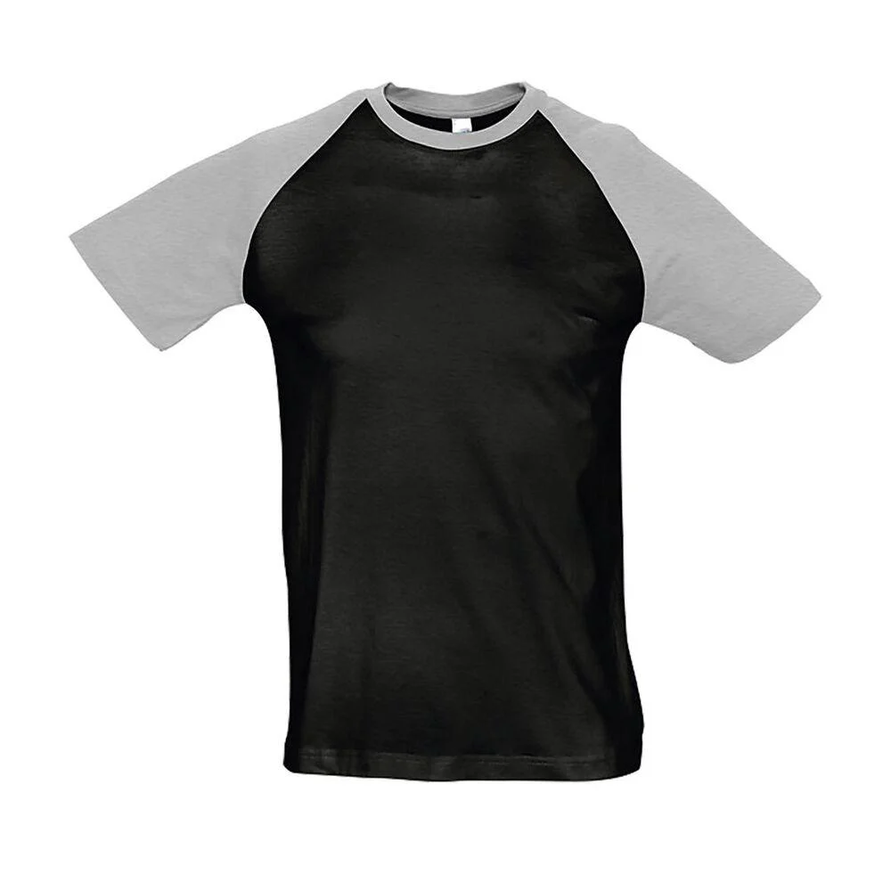 SOL'S 11190 Funky Tweekleurig Raglan T-shirt Heren – Zwart
