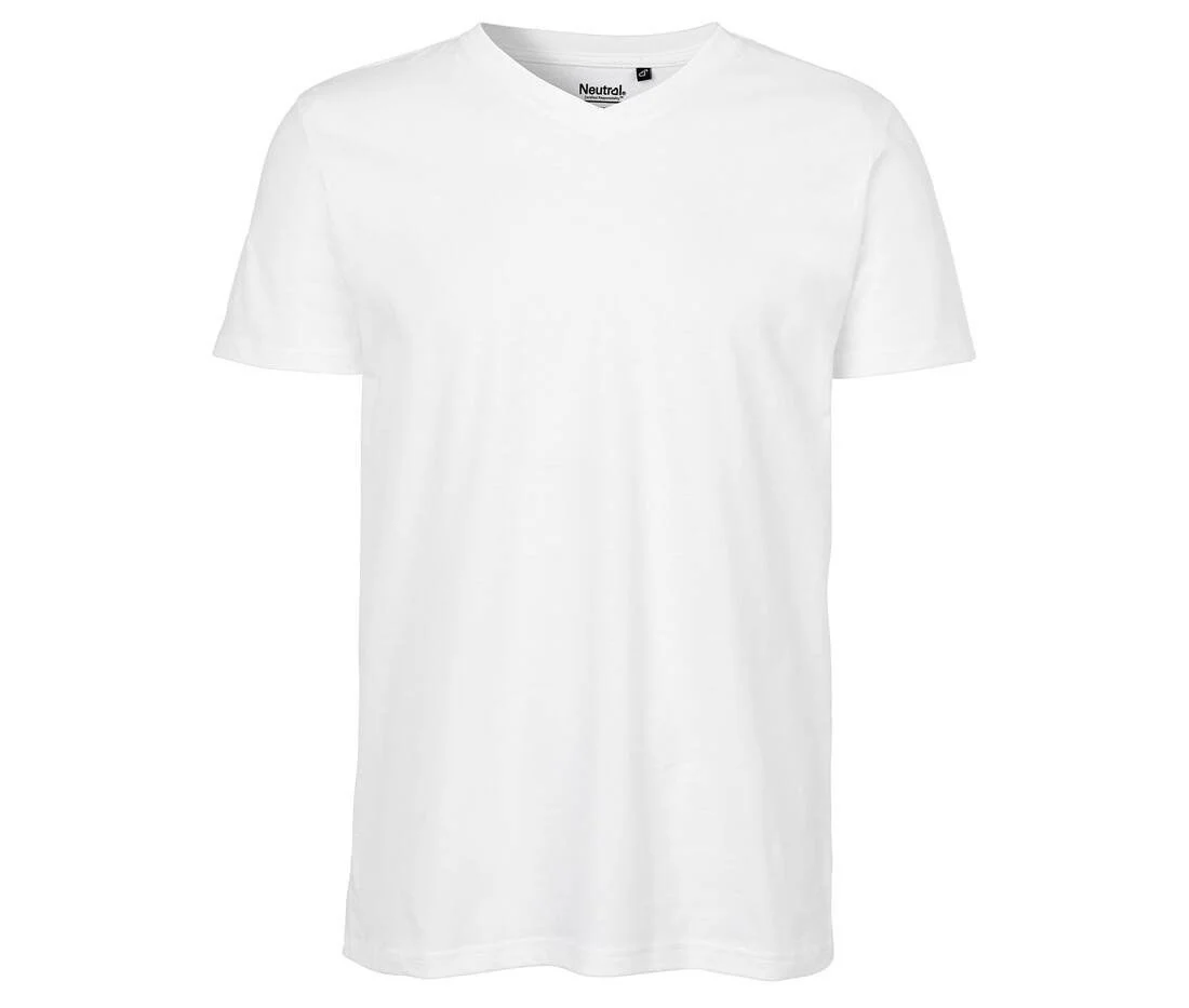 Neutral O61005 V-hals T-shirt Heren – White