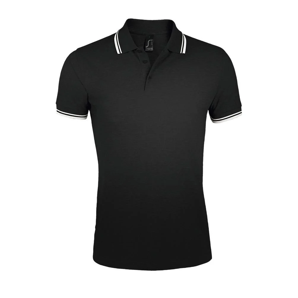 SOL'S 00577 Pasadena Polo Heren – Zwart/Wit