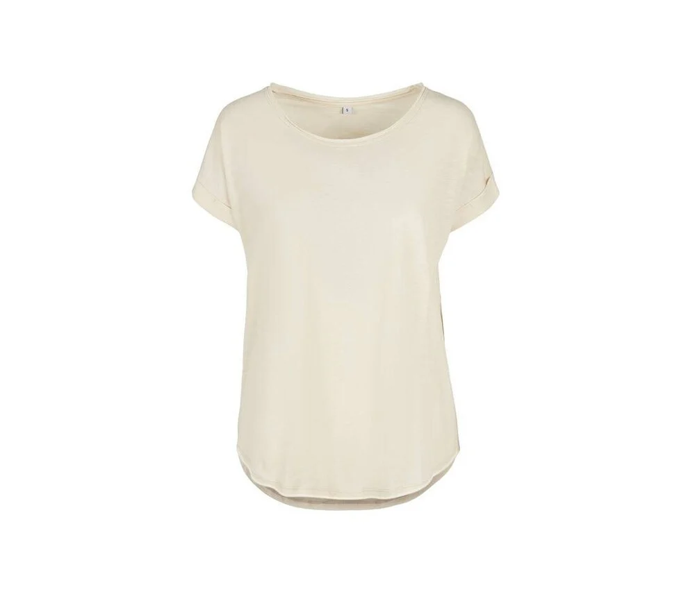 Build Your Brand BY036 T-shirt met Lange Rug Dames – White Sand