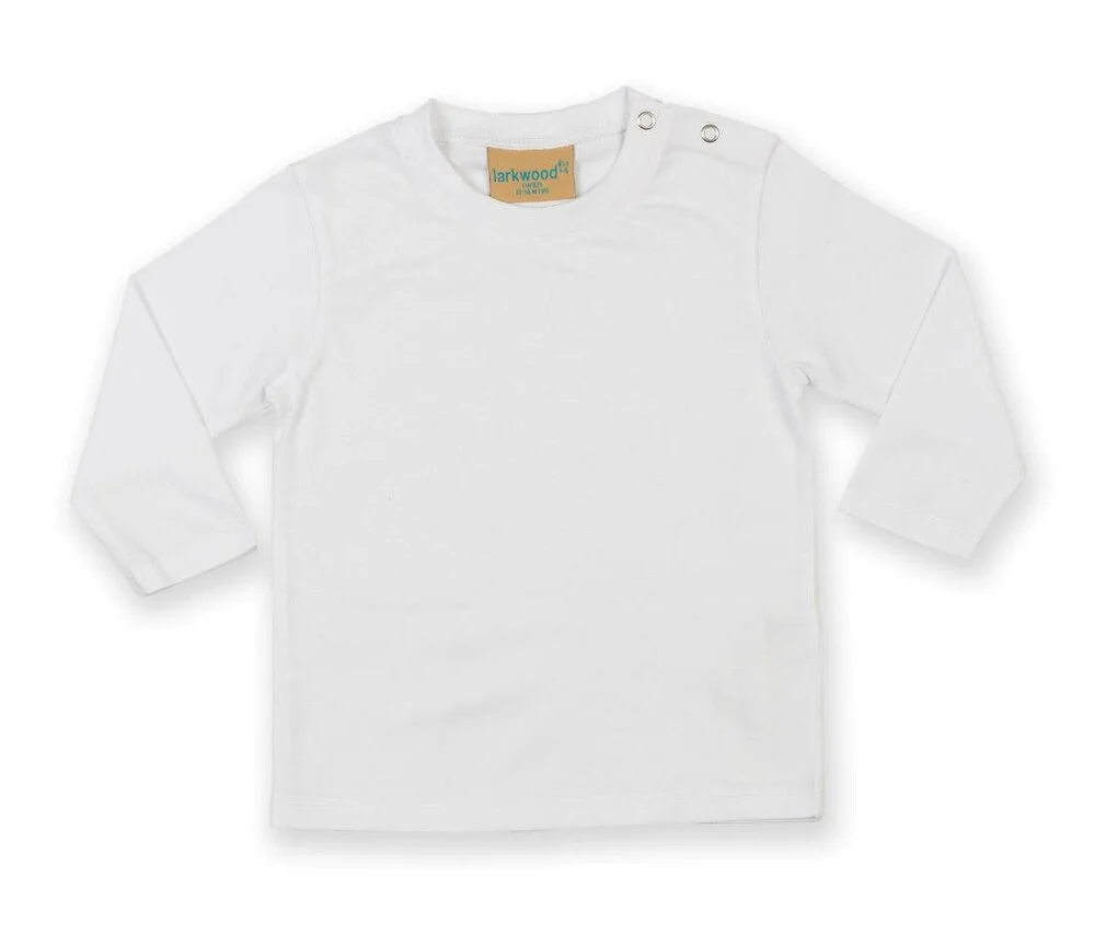 Larkwood LW021 Baby T-shirt Lange Mouwen – Wit